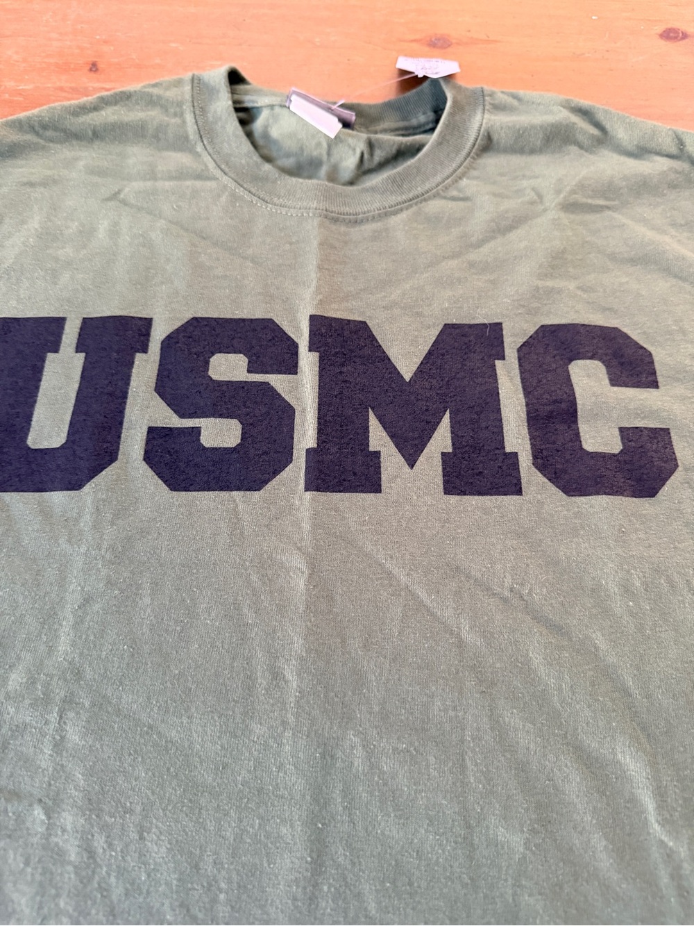 USMC MarineCorps Classic Olive Green Med Short Sleeve Tshirt Cotton MV Sport NWT - Picture 2 of 15